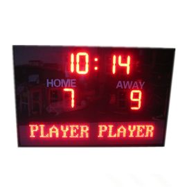 Electronic Team Name In Red  Color LED Football Scoreboard With Waterproof Cabinet